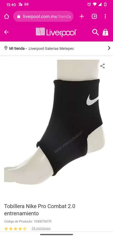 Liverpool: Tobillera Nike Pro Combat 2.0 entrenamiento - promodescuentos.com