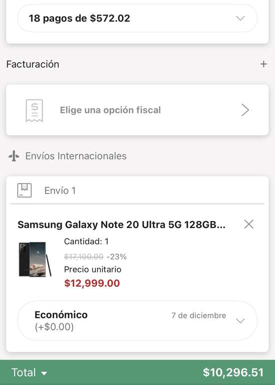 Linio: Samsung Galaxy Note 20 Ultra 5G 128GB 12GB Desbloqueado