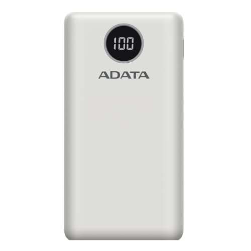 Amazon: ADATA PowerBank Bateria Portatil P20000QCD, 20.000mAh, Blanco