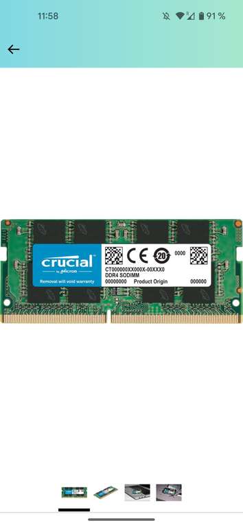 Amazon: Crucial Memoria RAM CT8G4SFRA32A de 8 GB DDR4 3200MHz CL22 (o 2933MHz o 2666MHz)