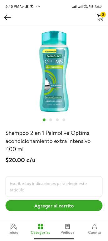 Bodega Aurrera: Shampoo Palmolive Optims