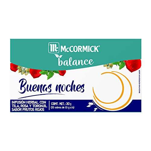 Amazon: Té Buenas Noches McCormick Balance, Sabor Frutos Rojos.