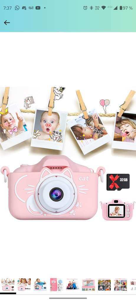 MOXIMX Cámara Digital para Niños, Cámara de Fotos Infantil 1080P con  Pantalla de Protección Ocular IPS