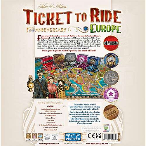 Amazon - Ticket To Ride Europe 15 aniversario juego de mesa