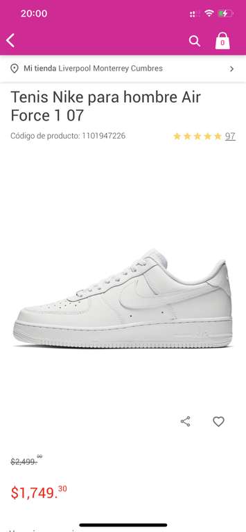 Liverpool: Tenis Nike Air Force 1 07 Hombre.