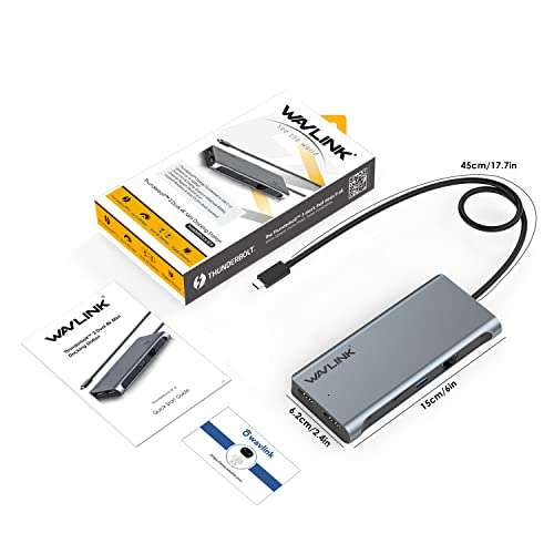Amazon: WAVLINK Dock Thunderbolt 3, Dual 4K a 60Hz, USB 3.0, y Gigabit Ethernet