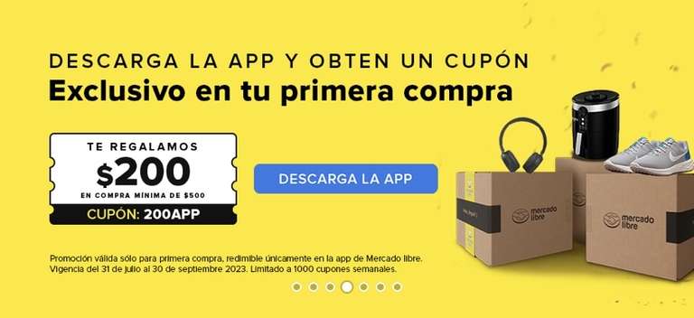 Mercado Libre: $200 de descuento primera compra en la App