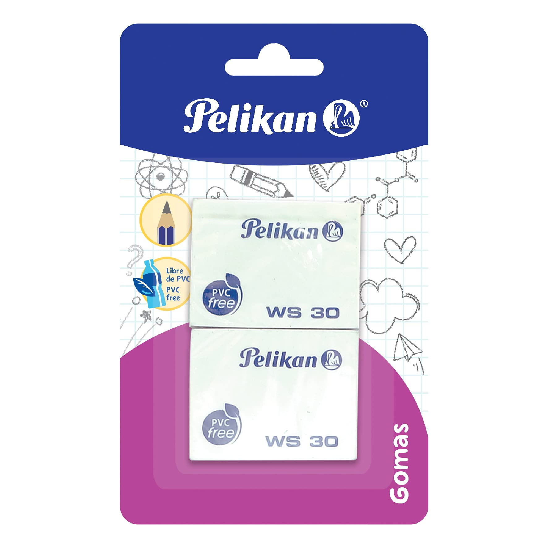 Amazon: Pelikan Tarjeta de 2 Gomas de Borrar WS 30 (Color Blanco) a $9.97 c/u combinando promo 4x3