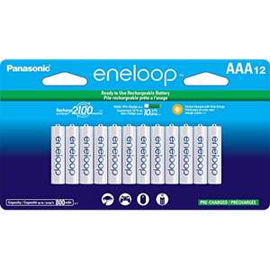 Amazon: Panasonic Baterías recargables, Eneloop AAA Pack con 12