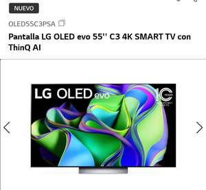 Tienda LG: Pantalla LG OLED evo 55'' C3 4K SMART TV con ThinQ AI (Pagando con MP)