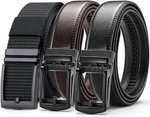 Amazon: 3 Cinturones Cuero Sin perforaciones
