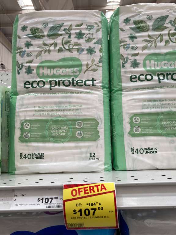 Soriana: Pañales Huggies Eco protect Etapa 2 40 pzs