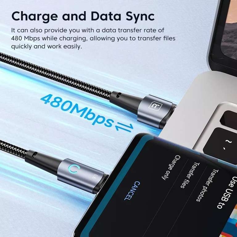 AliExpress: Cable usb Tipo C a C 60W 480 Mbps 3A