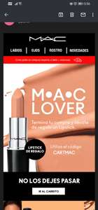 Lipstick de regalo en cualquier compra MAC Cosmetics | Leer descripción