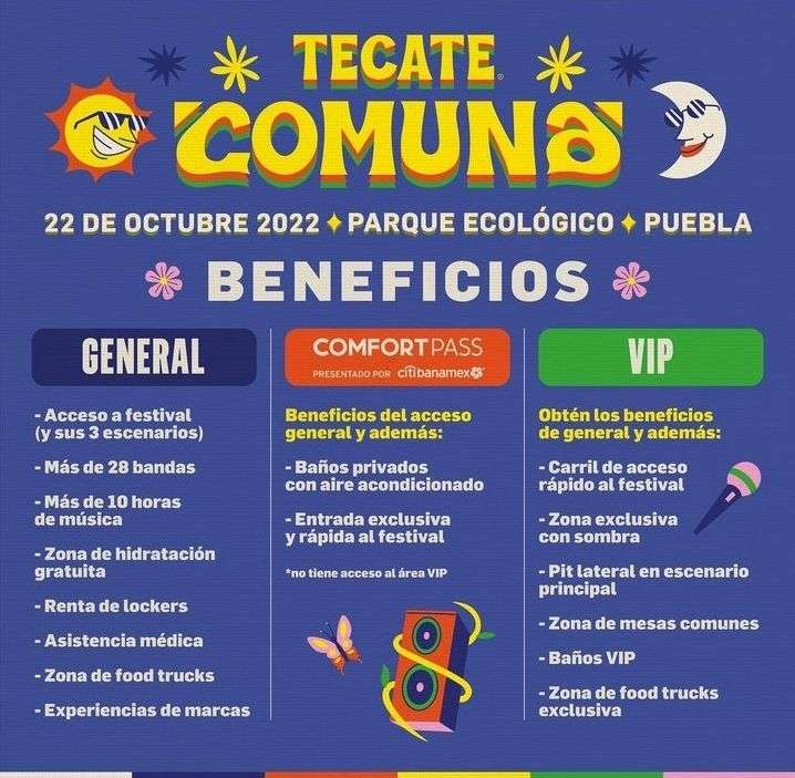 Venta Anticipada Tecate Comuna - El mejor precio del Festival. Pase General $975