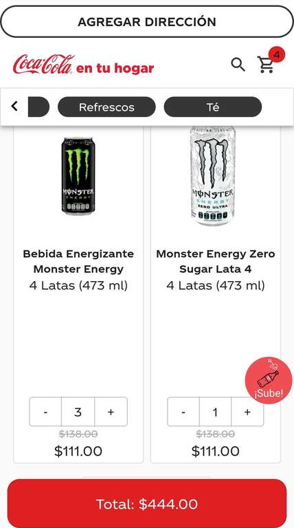 Coca Cola: Monster Paquete 4 OFERTA