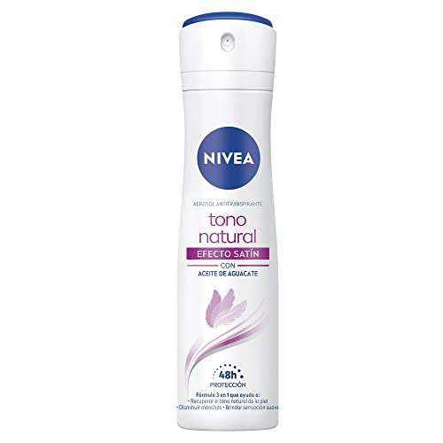 Amazon: Desodorante Aclarante para Mujer, Nivea Tono Natural Efecto Satín (150 ml) | Planea y Ahorra, envío gratis con Prime