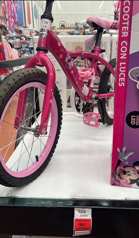 Walmart: Bicicleta minnie para niña excelente precio - Plateros