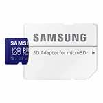 Amazon: Memoria Micro SD Samsung Pro Plus de 128GB u3 4k + Adaptador | envío gratis con Prime