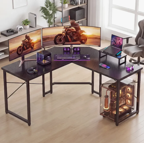 Mercado Libre: Mesas Gamer Escritorio Gamer En L De Fibra De Carbono Negro