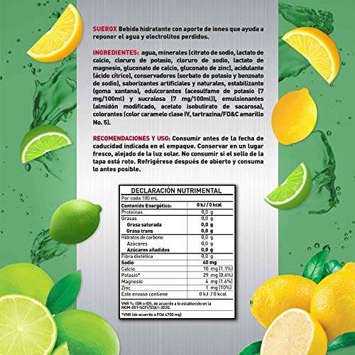 Amazon: 12 Pack de Suerox sabor Lima-Limón, botellas con 630 ml.
