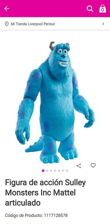 Liverpool: Figura de acción Sulley Monsters Inc Mattel articulado