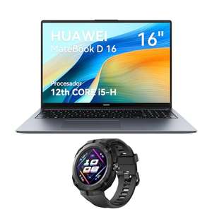 Amazon: HUAWEI Laptop Thin & Light MateBook D 16(Garantía en México) + Regalo Watch GT Cyber