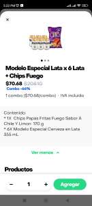 Rappi: Six modelo + chips fuego rapi turbo | Puebla