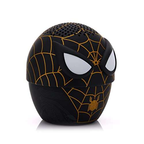 Amazon: Bitty Boomers Spider-Man - Traje Negro y Dorado - Mini Altavoz Bluetooth , La de Black Panther $304