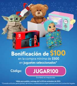 Walmart: Bonificación de $100 comprando $500 en juguetes seleccionados