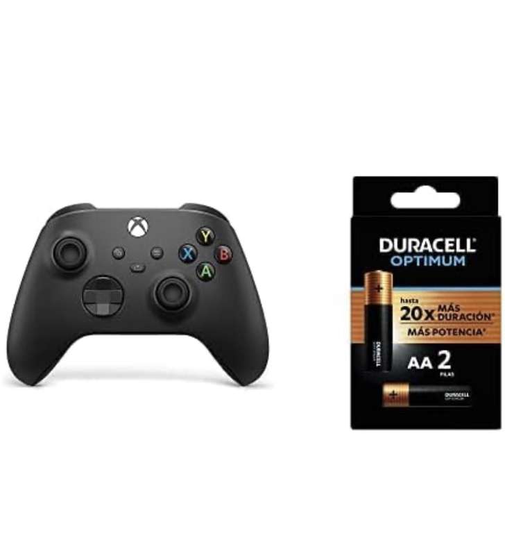 Amazon: Control Inalámbrico Xbox Carbon Black + 2 pilas AA Duracell Optimum de alto rendimiento