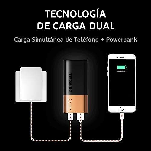 Amazon: Duracell Pilas AA alcalinas de Larga duración 1.5V, Incluye 48 Pilas AA + Powerbank, Batería Portátil Capacidad 6700 mAh
