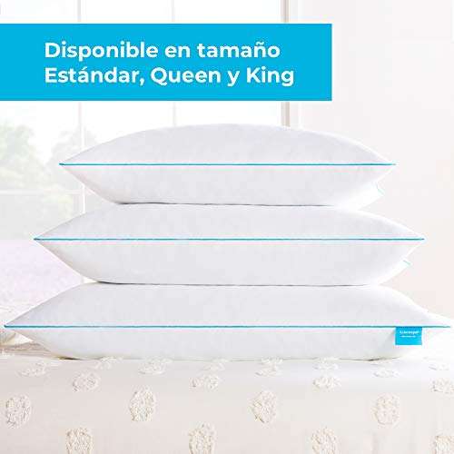 Amazon: Linenspa Paquete de 2 Almohadas de Memory Foam Triturado - Almohadas Moldeables, Eponjables y Personalizables - Tamaño Queen