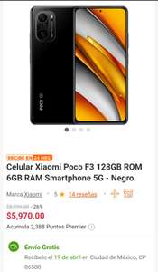 Linio: Xiaomi Poco F3 128GB ROM 6GB RAM Smartphone 5G - Negro