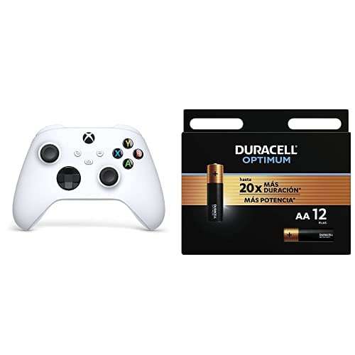 Amazon: Control Inalámbrico Xbox - Robot White + 12 pilas AA Duracell Optimum de alto rendimiento