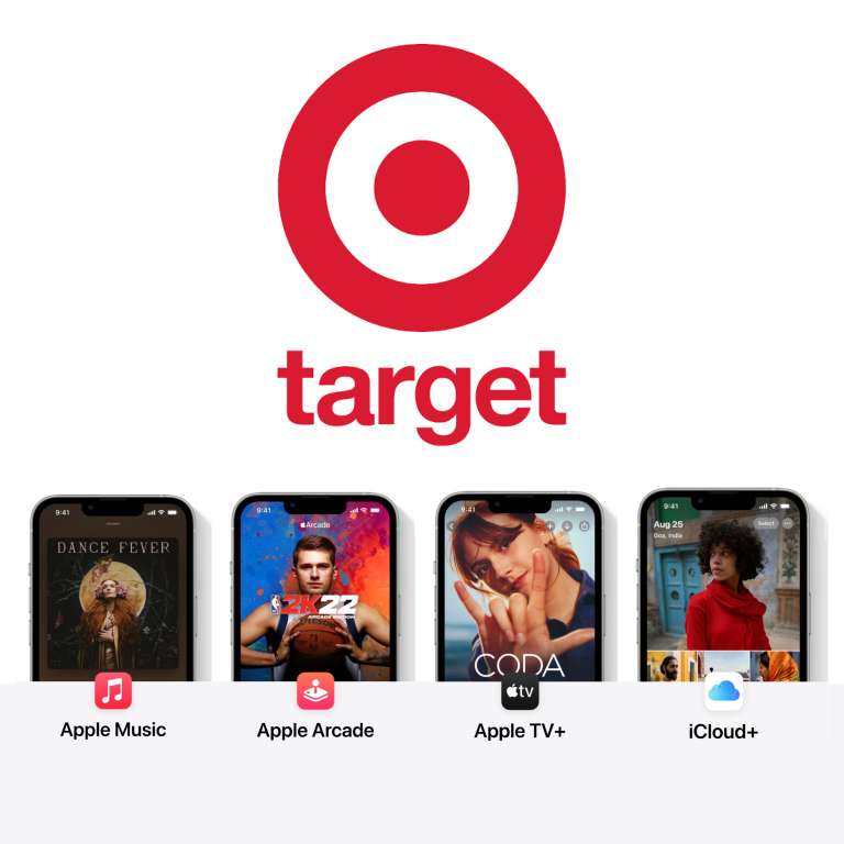Target: Apple Music, Arcade, TV+ & iCloud+
