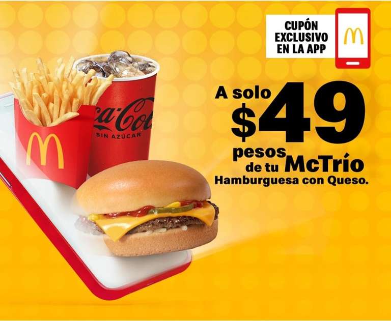 Combo McTrío mediano Hamburguesa con Queso McDonald's