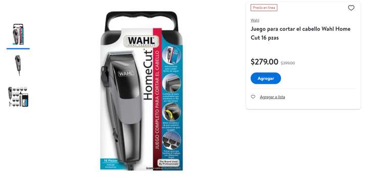 Walmart: Juego para cortar el cabello Wahl Home Cut 16 pzas