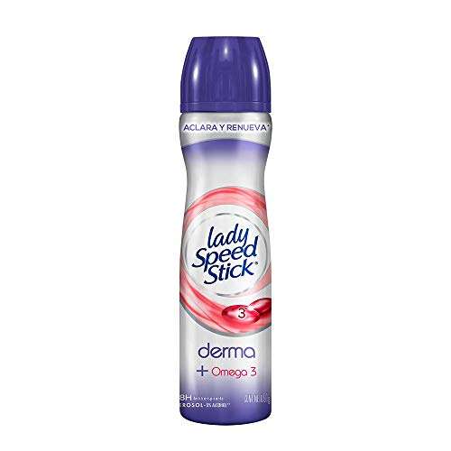 Amazon: Lady Speed Stick Antitranspirante en Aerosol para mujer Derma + Omega 3 Protección Efectiva, Aclara y Renueva tu Piel