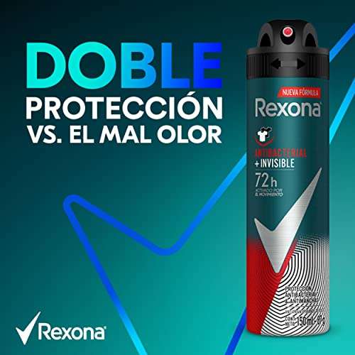 Amazon: Antitranspirante Rexona antibacterial + invisible en aerosol para caballero 150 ml