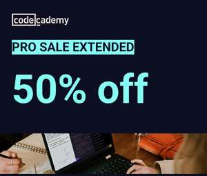 Code Academy: 50% descuento en subscripción pro