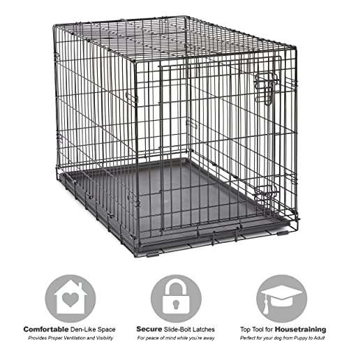 Amazon: Caja plegable de metal para perros, puerta individual y doble, Puerta única, Negro, 91.44 cm