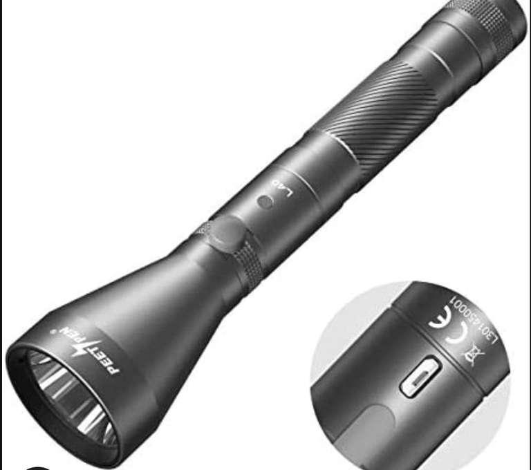 Amazon: Linterna recargable por USB, luz LED 1200 lúmenes, IPX4