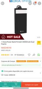 Shopee:1hora Power bank portatil 30000 mah