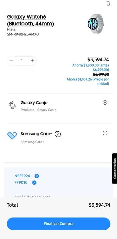 Samsung Store: Samsung Galaxy Watch 6 44mm $3,594.73