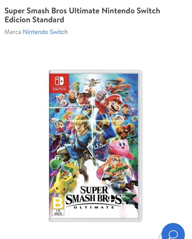 Walmart: Super Smash Bros Ultimate Nintendo Switch Edicion Standard