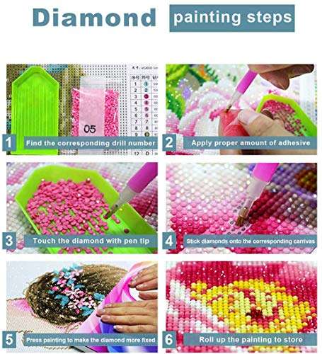 Amazon: Amison 5D Diamond Painting 5D DIY Perforación Completa de la Pintura del Diamante Punto Cruz Pegatinas pared para Decoración