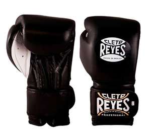 Guantes de piel para box Cleto Reyes de 12oz en negro en Sportico