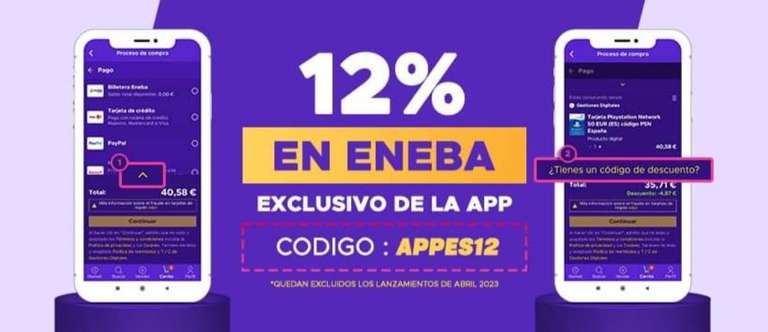 Eneba -12% descuento en app