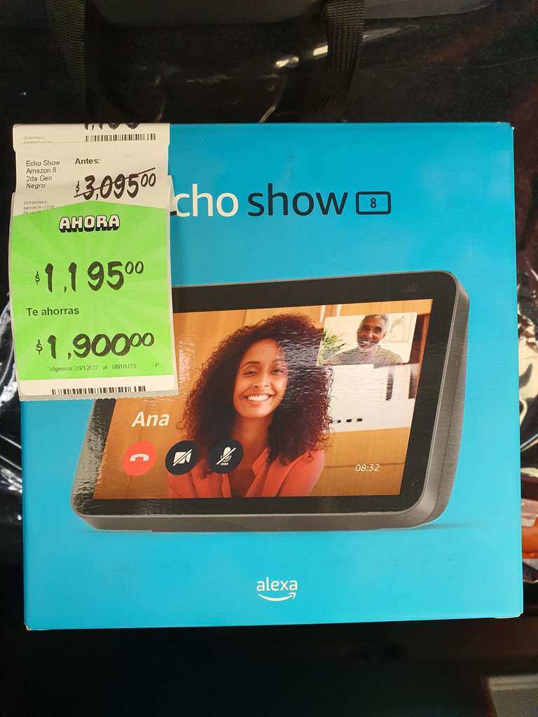 Chedraui: Echo Show 8 a $1195. 2da. Generación.